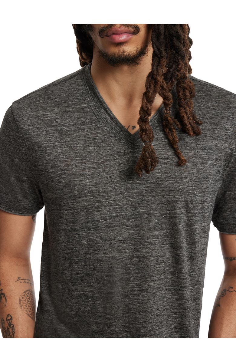 John Varvatos Wooster Regular Fit V-Neck Linen T-Shirt, Alternate, color,