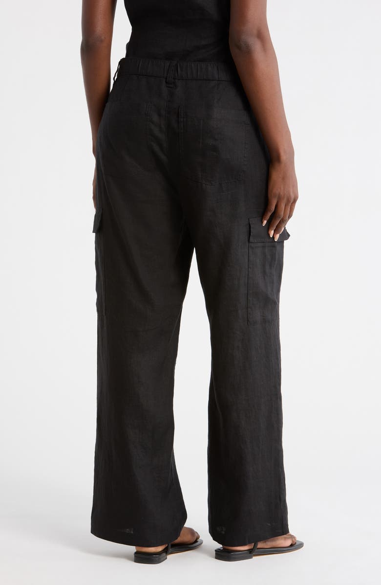 Eileen Fisher Wide Leg Cargo Pants, Alternate, color, Black