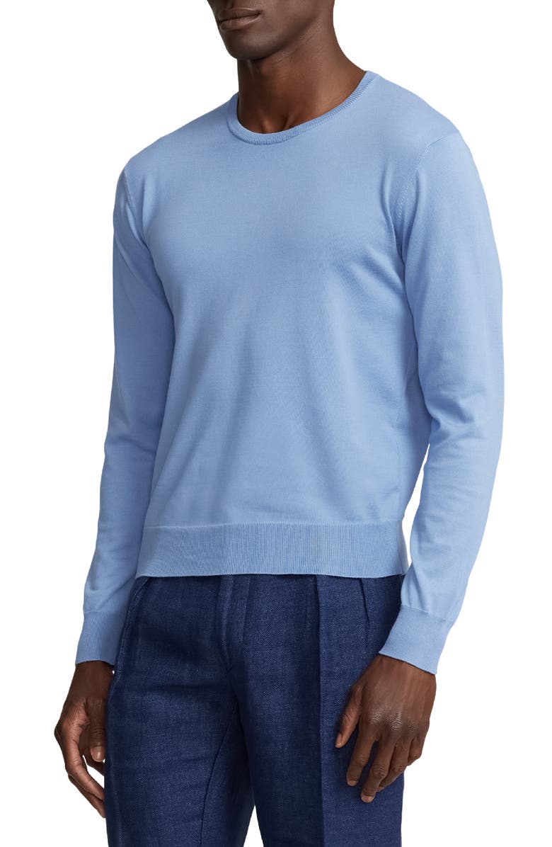 Ralph Lauren Purple Label Cotton Crewneck Sweater, Alternate, color, 