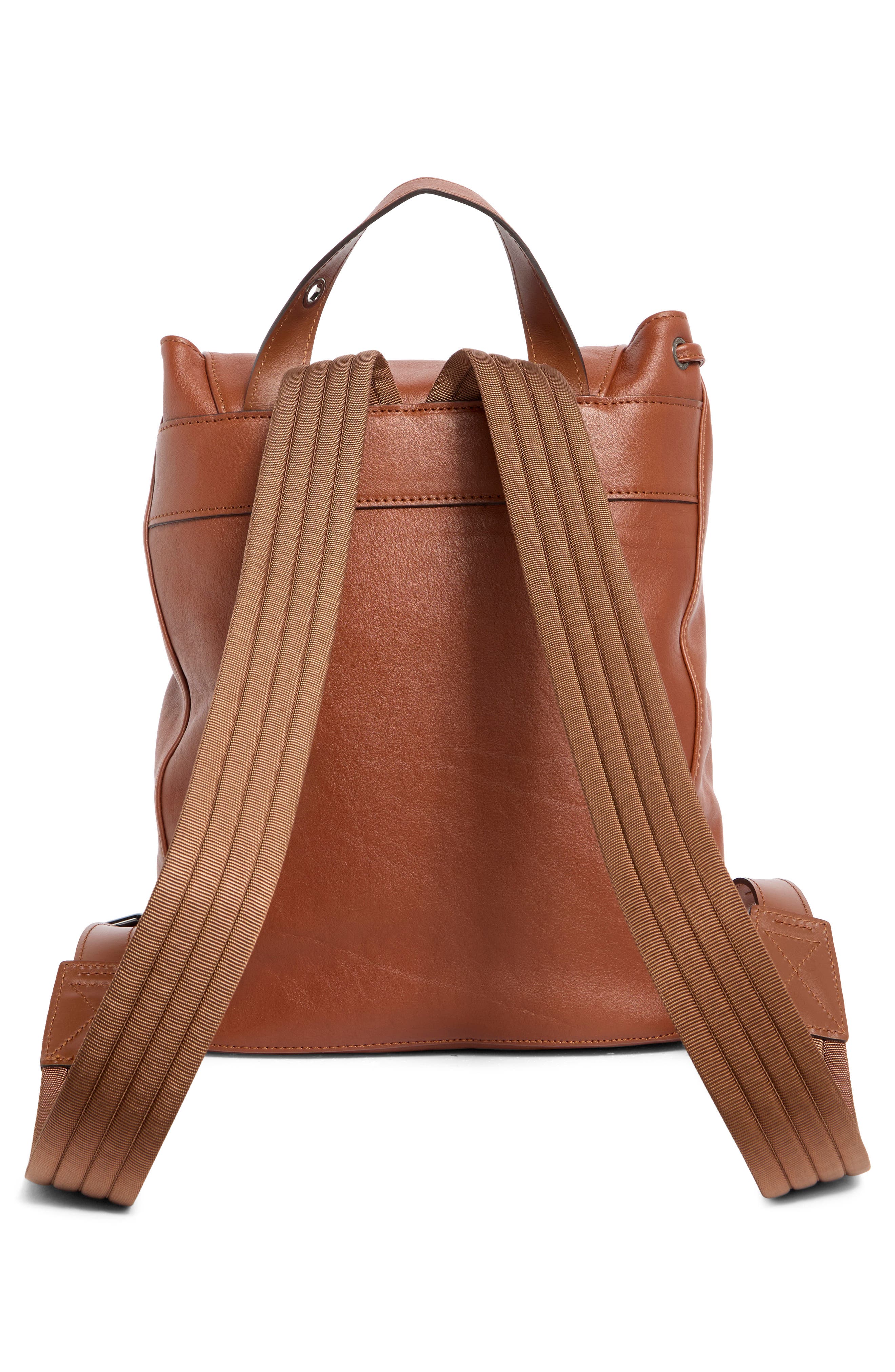 Longchamp Small 3D Leather Backpack, Alternate, color, Cognac