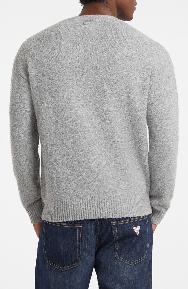 GUESS JEANS Bouclé Crewneck Sweater, Alternate, color, Grey