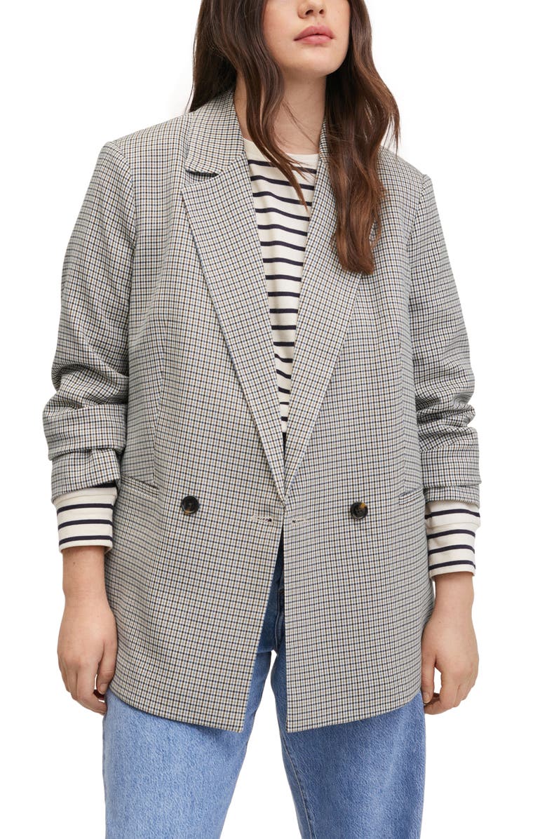 MANGO Double Breasted Blazer, Alternate, color, 