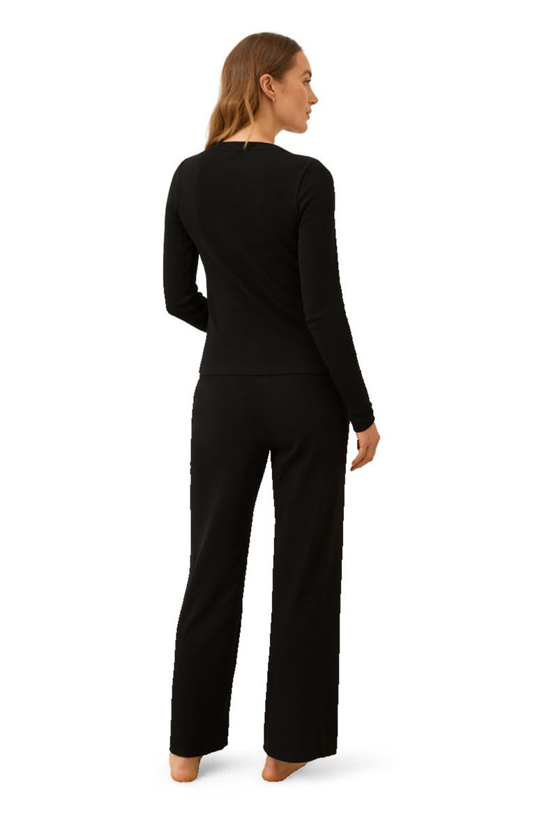 Dream Rib Slim Henley Made with Organic Cotton, Alternate, color, Black
