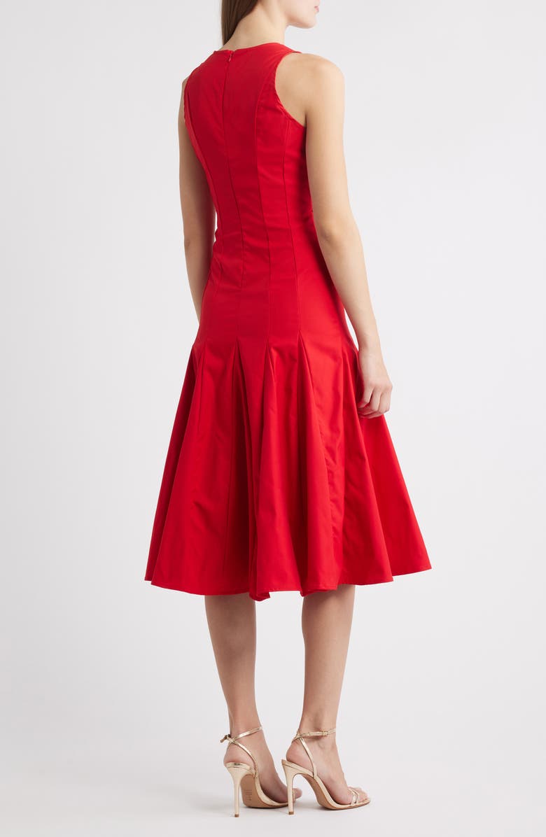 En Saison Clarisse Belted Midi Dress, Alternate, color, Poplin Red
