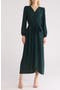 Faux Wrap Long Sleeve Maxi Dress