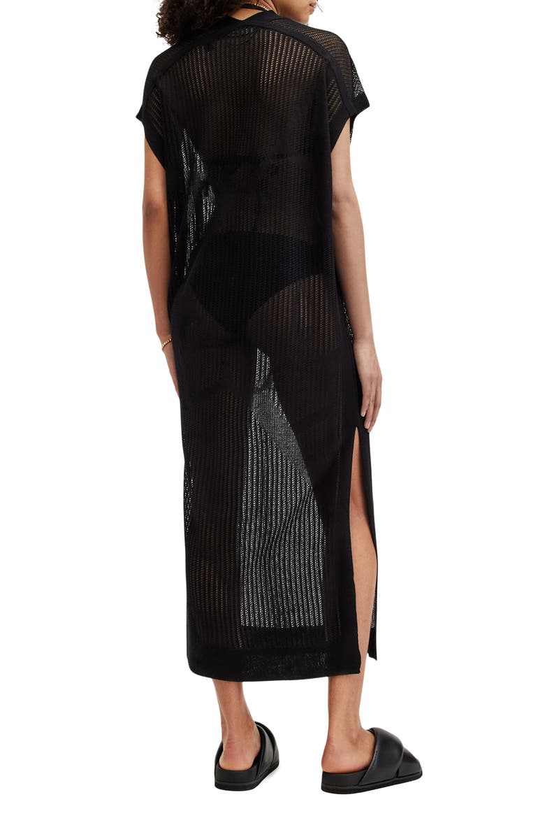 A Star Mesh Dress, Alternate, color, BLACK
