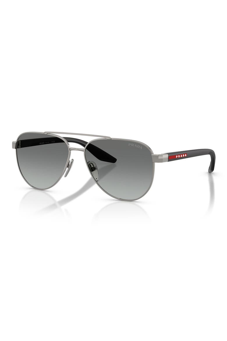 58mm Pilot Sunglasses, Alternate, color, GUNMETAL