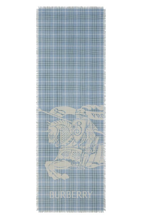 BURBERRY BURBERRY EQUESTRIAN KNIGHT DESIGN CHECK WOOL SCARF