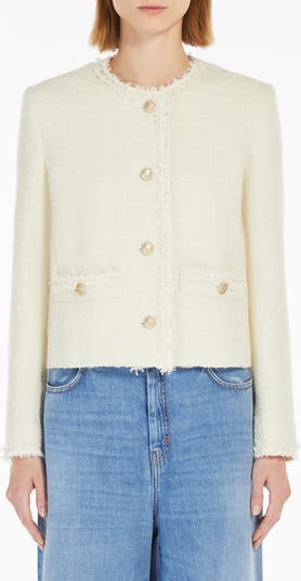 【送料&関税込】Weekend Max Mara Balia Jacket Wool-blend jacket, ecru | Weekend Max Mara