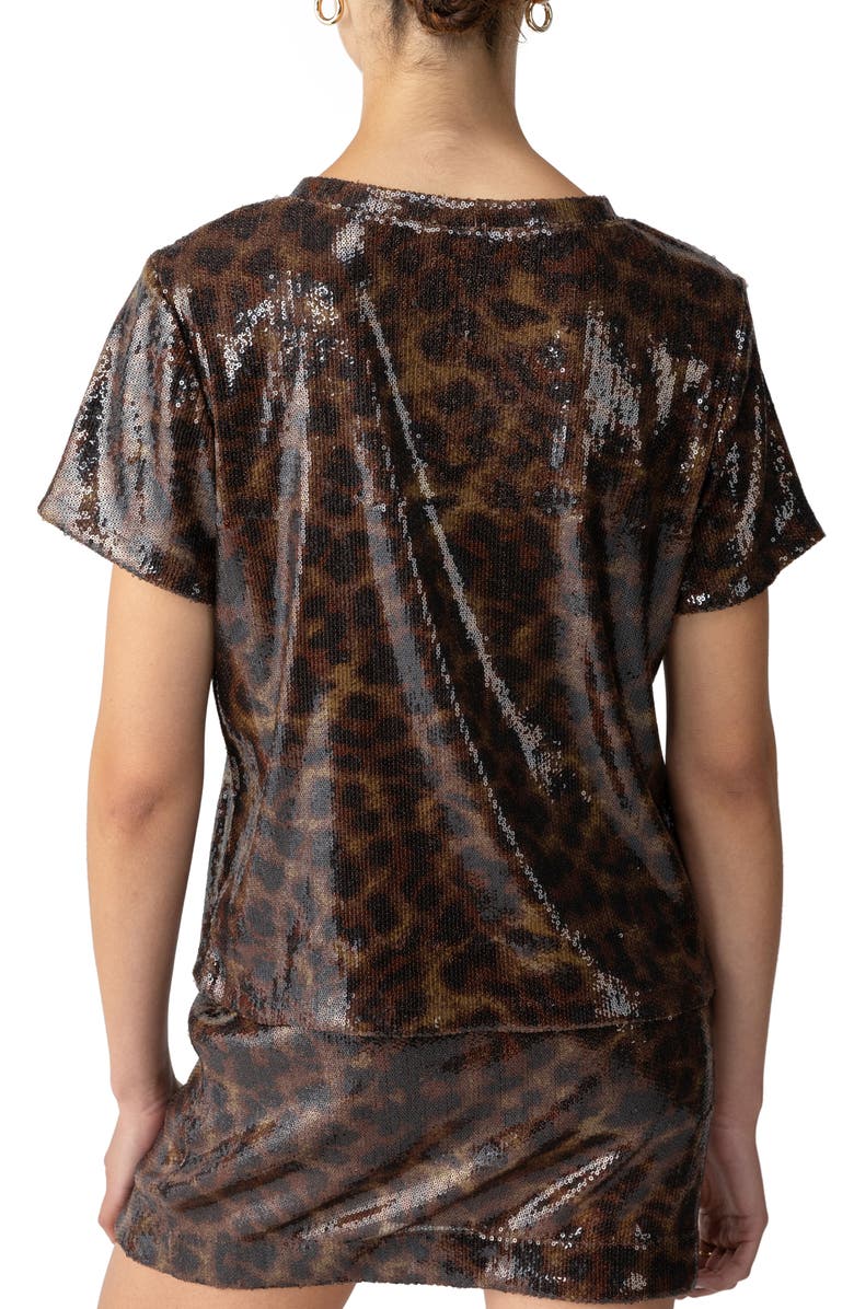 Sanctuary Sequin Perfect Leopard T-Shirt, Alternate, color, 