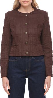 Bagatelle Faux Suede Crop Jacket