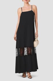 French Connection Quinn Crepe Lace Maxi Dress