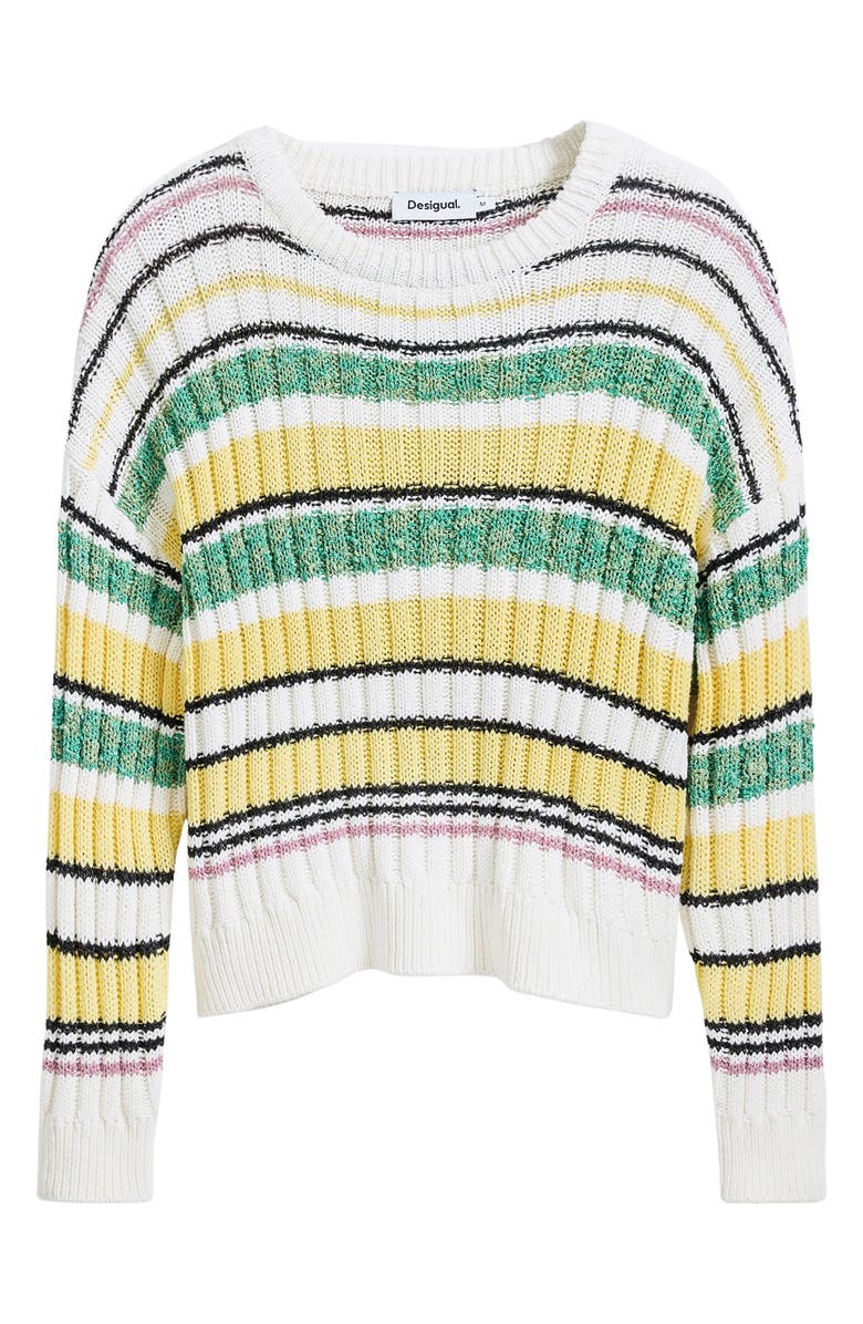 Desigual Stripe Crewneck Sweater, Alternate, color, Multi Stripe