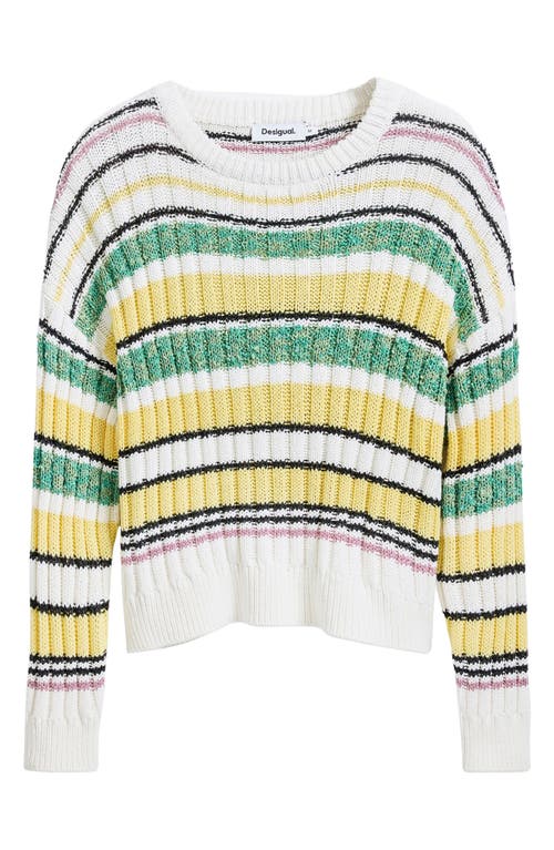 Desigual Colorful Striped Sweater In Multi Stripe
