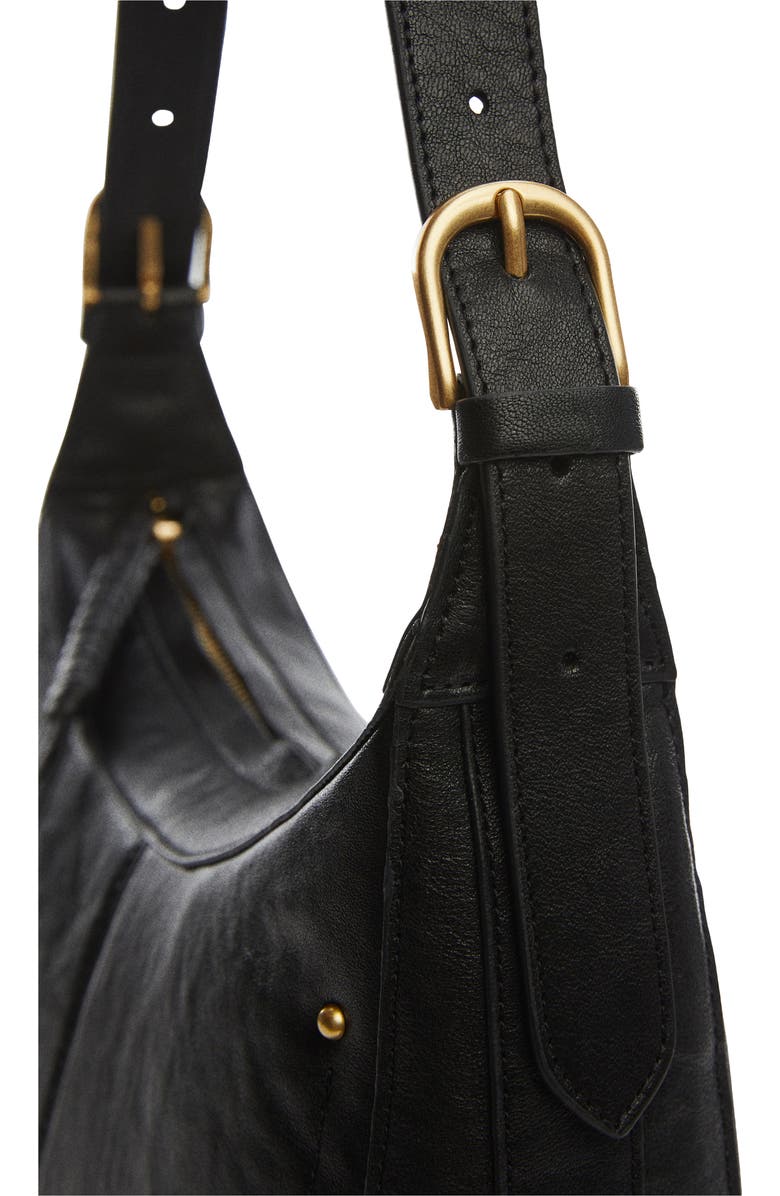 MANGO Padlock Croc Embossed Shoulder Bag, Alternate, color,