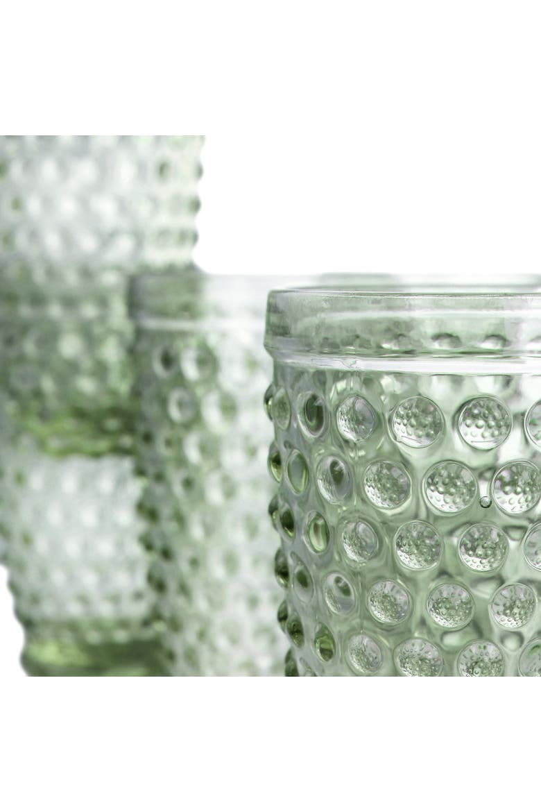 6 Piece Hobnail Handmade Glass Tumbler Set, Alternate, color, Green