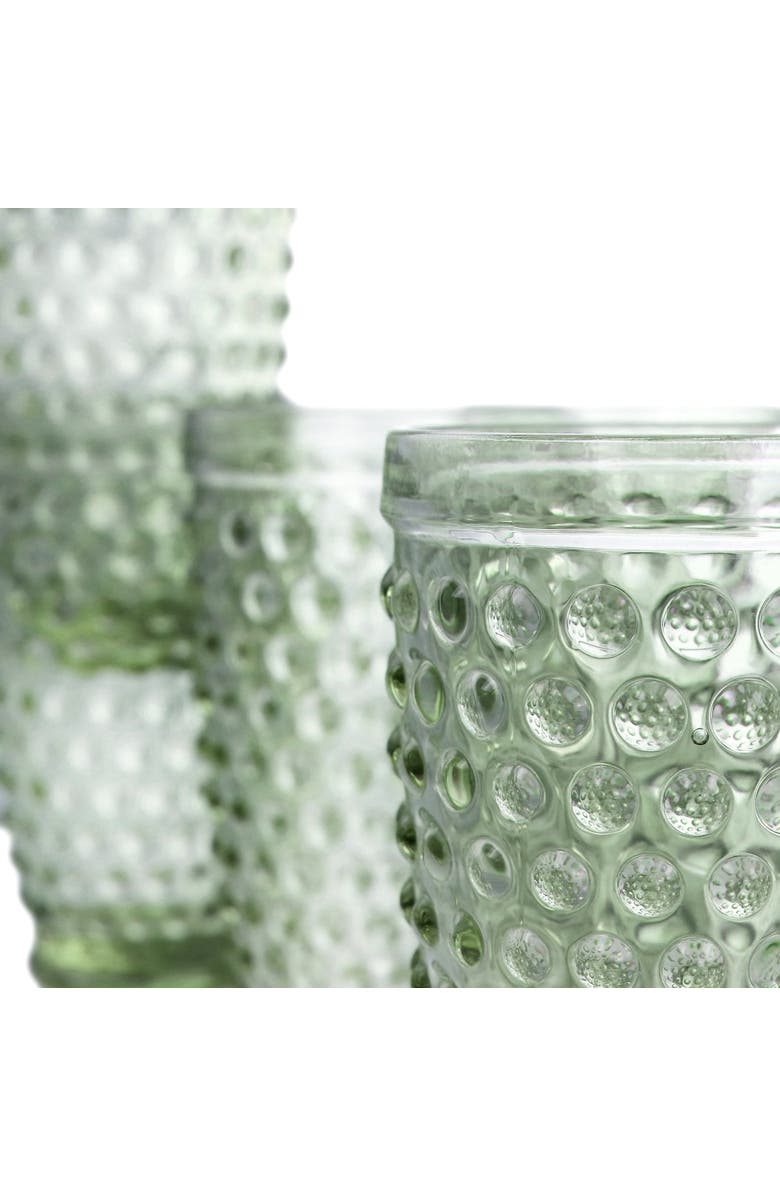 MARTHA STEWART 6 Piece Hobnail Handmade Glass Tumbler Set, Alternate, color, Green