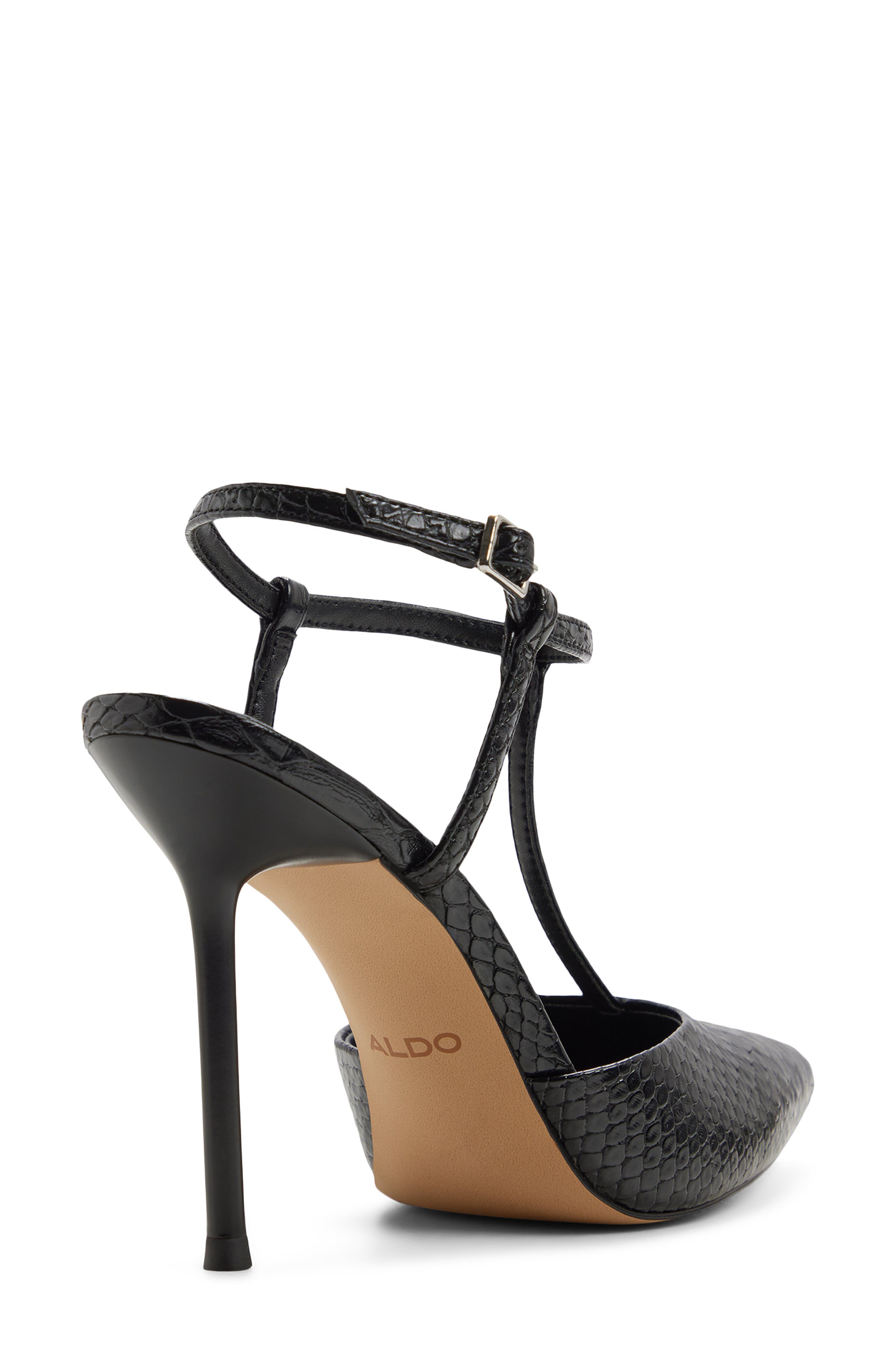 Leonniah Croc Embossed Leather Pump, Alternate, color, BLACK
