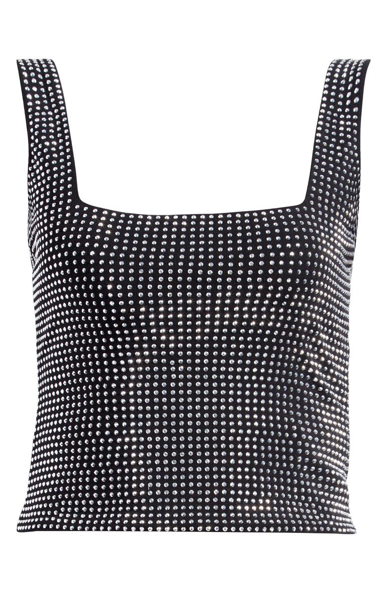 Good American Crystal Embellished Tank, Alternate, color, Black001