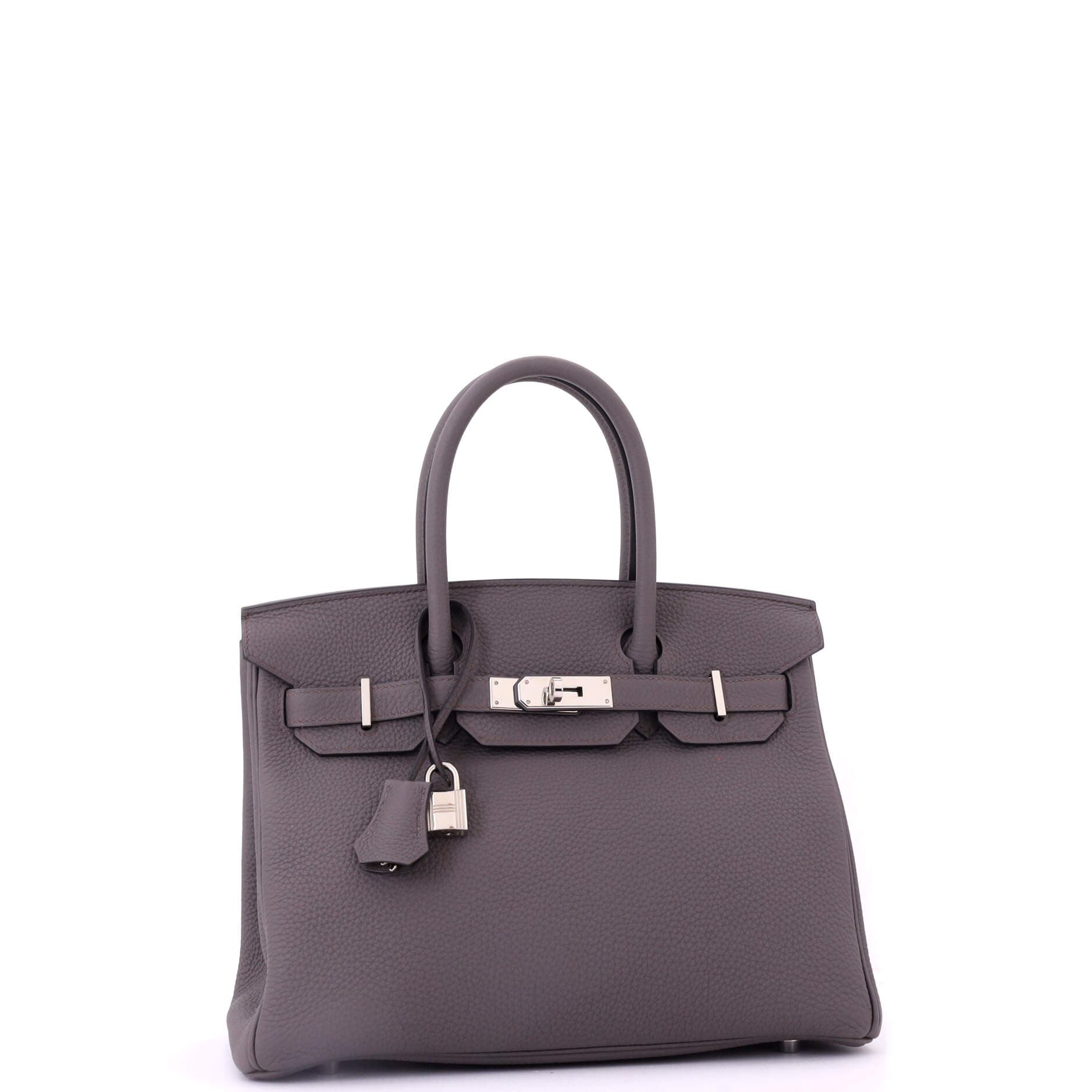 Pre-Owned Hermes Birkin Handbag Grey Togo with Palladium Hardware 30, Alternate, color, 