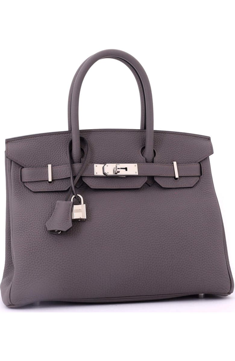 Pre-Owned Hermes Birkin Handbag Grey Togo with Palladium Hardware 30, Alternate, color, Etain