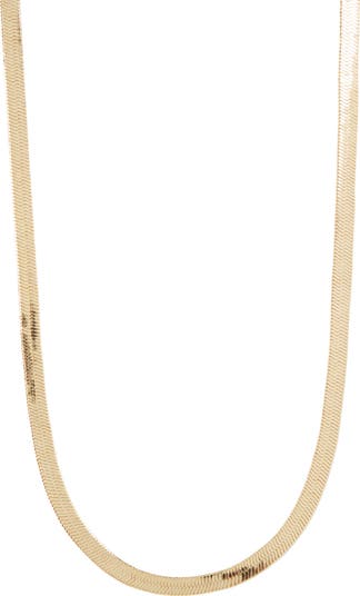 14K Gold Dipped Herringbone Chain Necklace