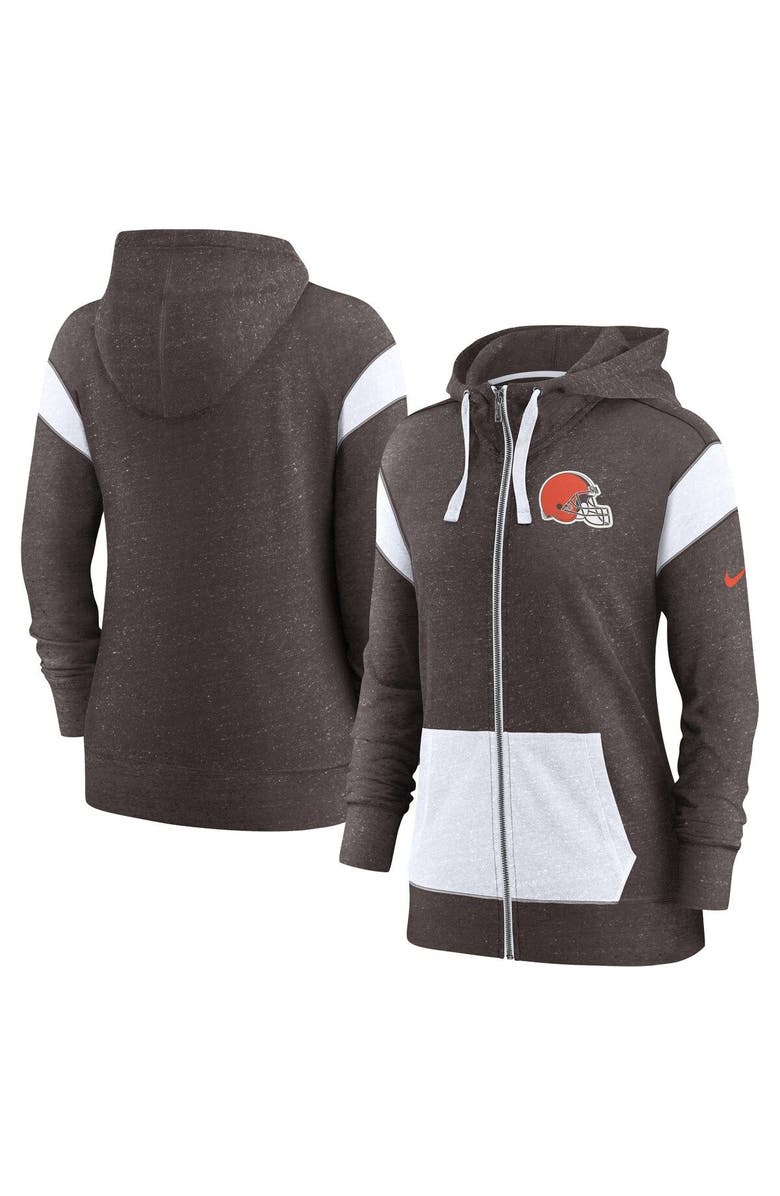 Nike Women's Nike Brown/White Cleveland Browns Monaco Lightweight Full-Zip Hoodie, Main, color, Brown