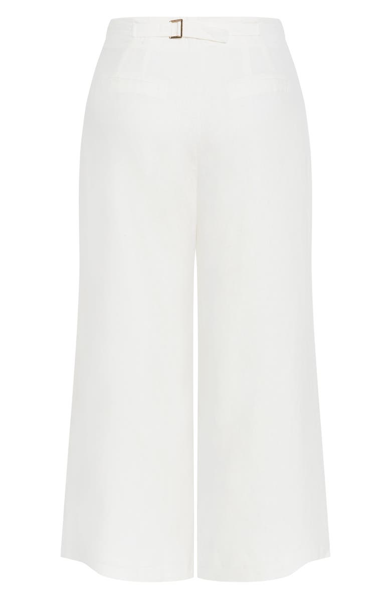 City Chic Abbie Wide Leg Linen Blend Pants, Alternate, color, Ivory
