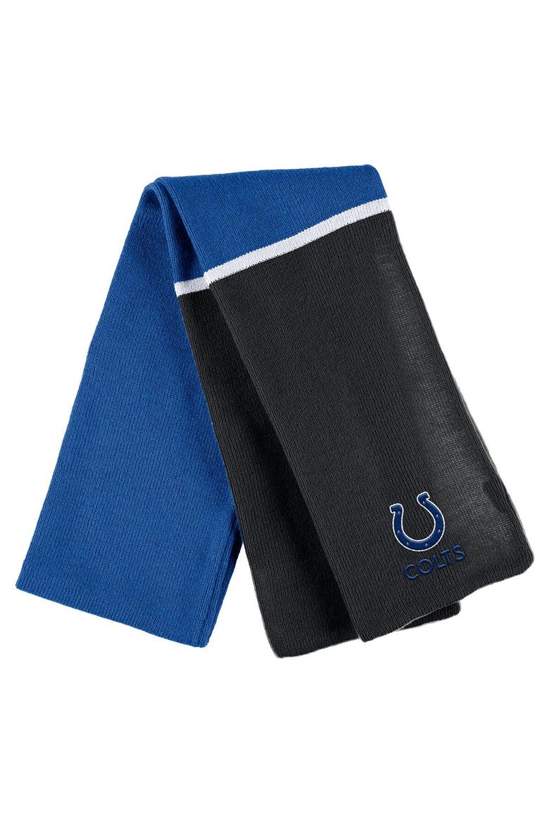 Women's WEAR by Erin Andrews Royal Indianapolis Colts Colorblock Cuffed Knit Hat with Pom and Scarf Set, Alternate, color, Royal