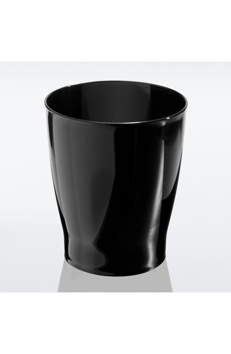 iDesign Small Round Plastic Bathroom Trash Can - Ideal for Bathroom or Office - Set of 4 - Black, Alternate, color, 