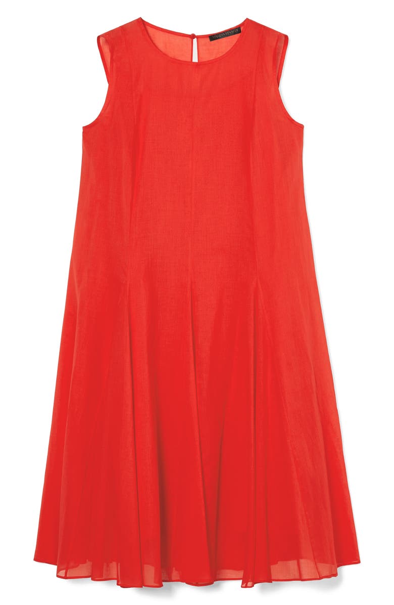 Marina Rinaldi Corvino Sleeveless Cotton Voile Midi Dress, Alternate, color, Red