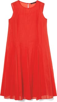 Marina Rinaldi Corvino Sleeveless Cotton Voile Midi Dress