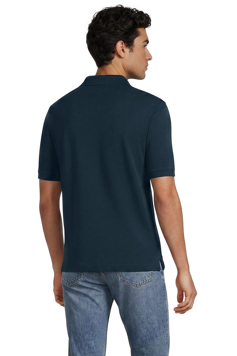 Short Sleeve Cotton Supima Polo Shirt with Pocket, Alternate, color, Smokey Teal