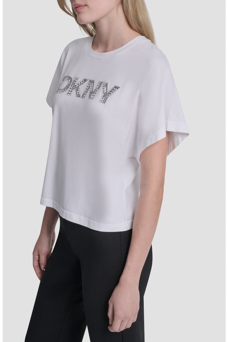 Bling Logo Cotton Blend Graphic T-Shirt, Alternate, color, WHITE
