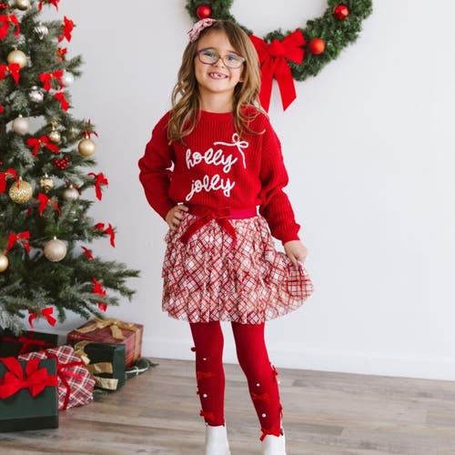 Sweet Wink Christmas Plaid Bow Tiered Tutu In Red