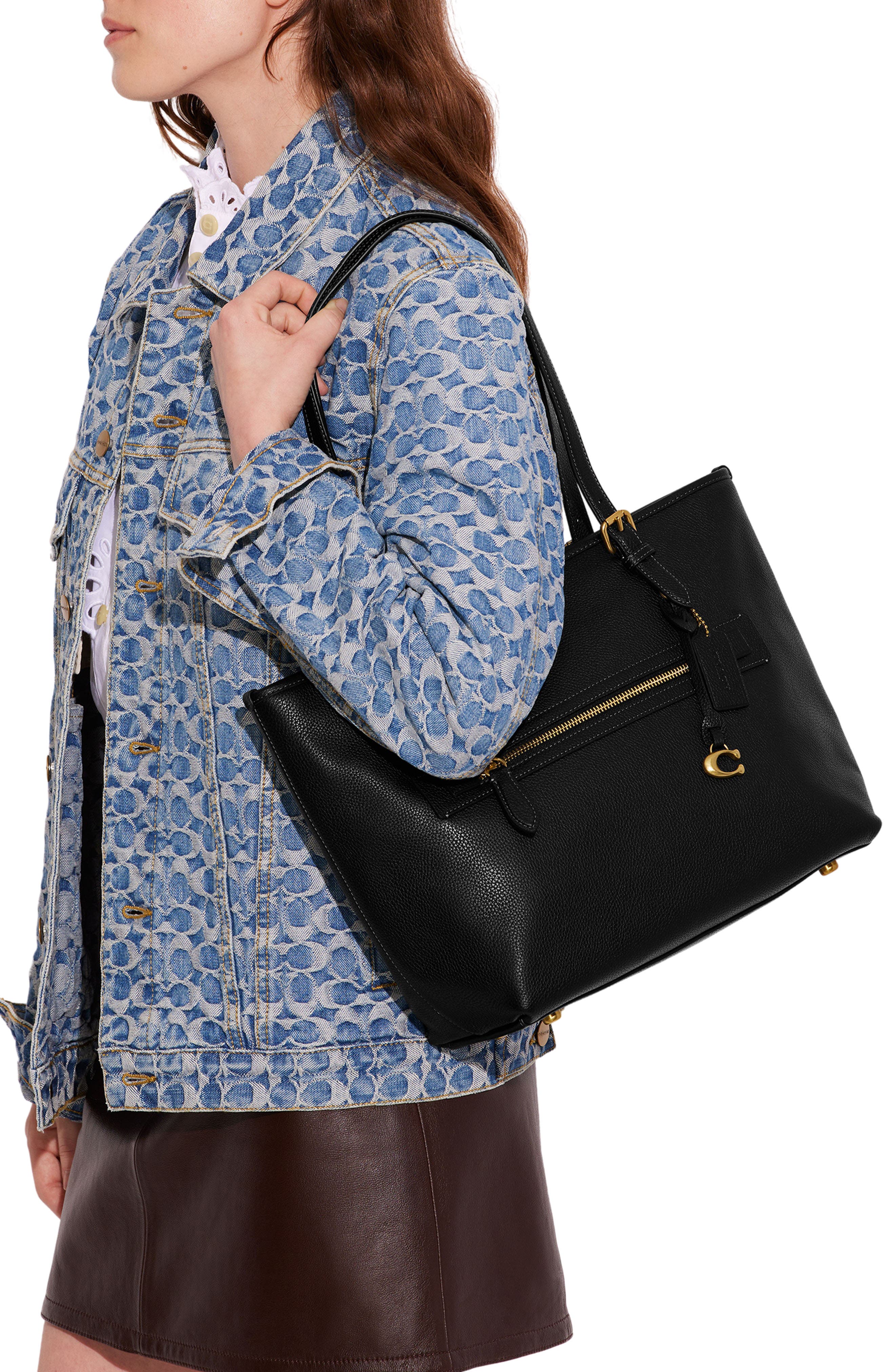 COACH Taylor Polished Pebble Leather Tote, Alternate, color, 