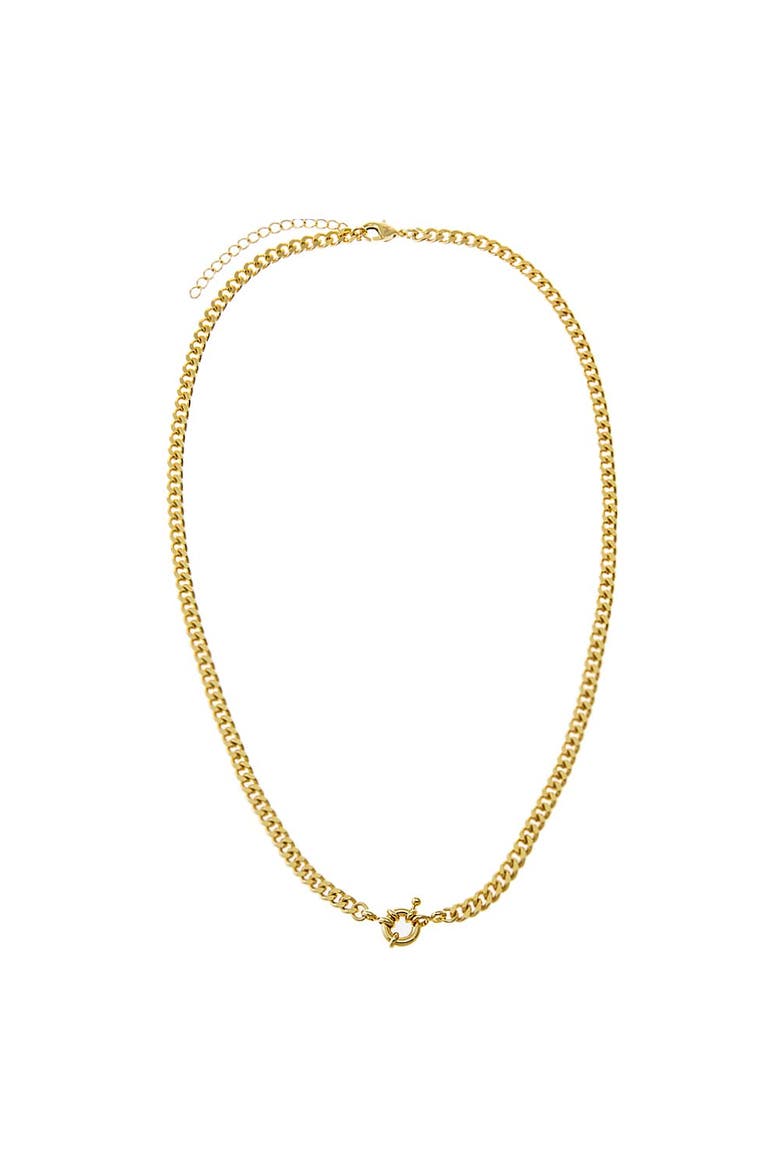 Toggle Cuban Chain Link Necklace, Main, color, Gold