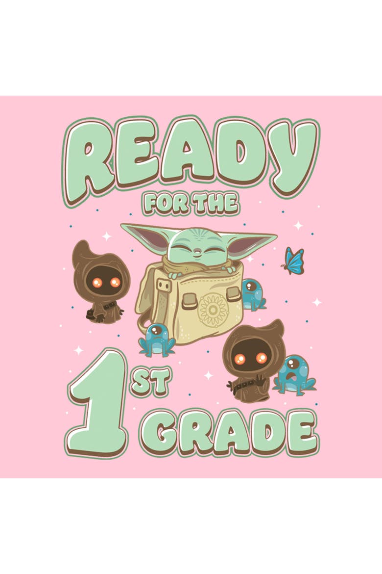 Girl's Star Wars The Mandalorian Ready For 1st Grade  Graphic T-Shirt, Alternate, color, Light Pink
