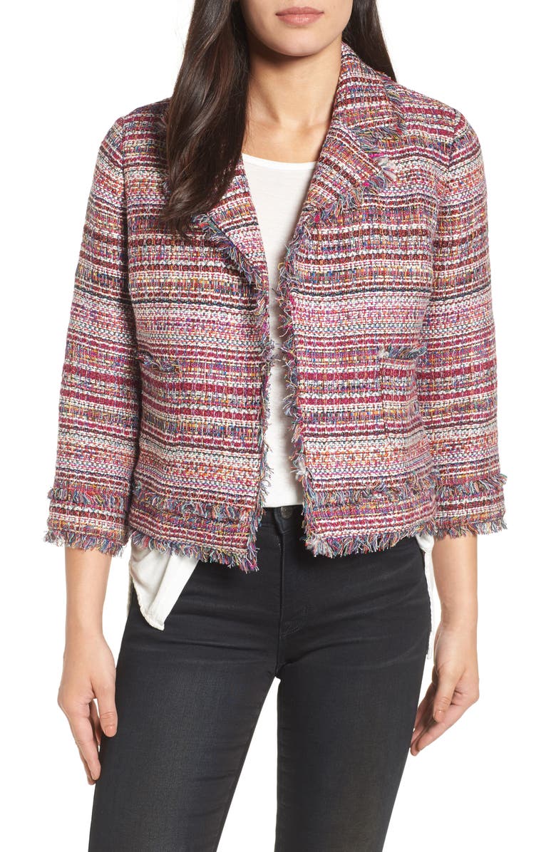 Halogen<sup>®</sup> Tweed Open Front Jacket, Main, color,