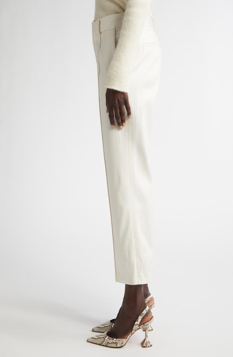 Brandon Maxwell The Soren Stretch Linen & Cotton Ankle Pants, Alternate, color, 