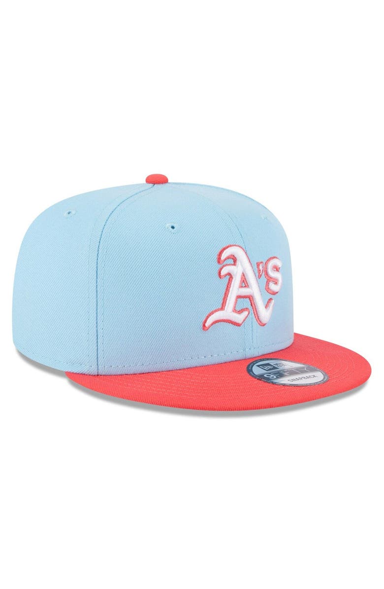 New Era Men's New Era Light Blue/Red Oakland Athletics Spring Basic Two-Tone 9FIFTY Snapback Hat, Alternate, color, 