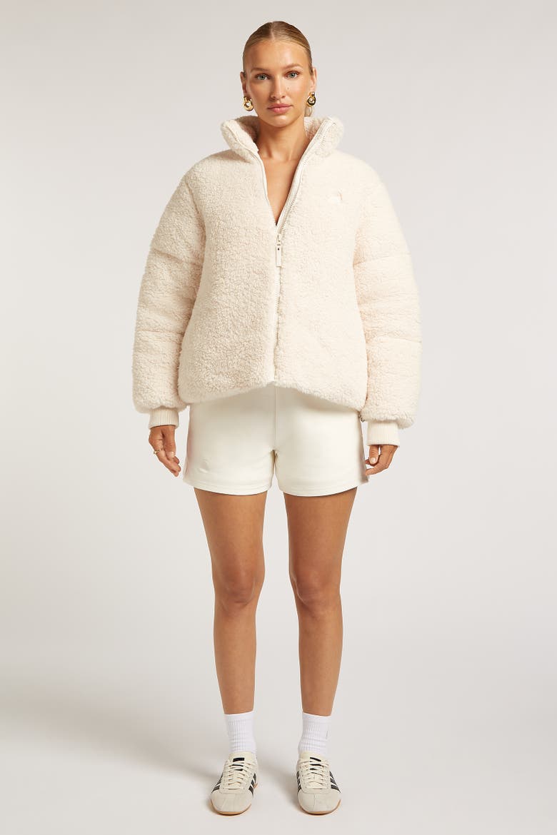 Gigi High Collar Zip Fleece Jacket, Alternate, color, Cream