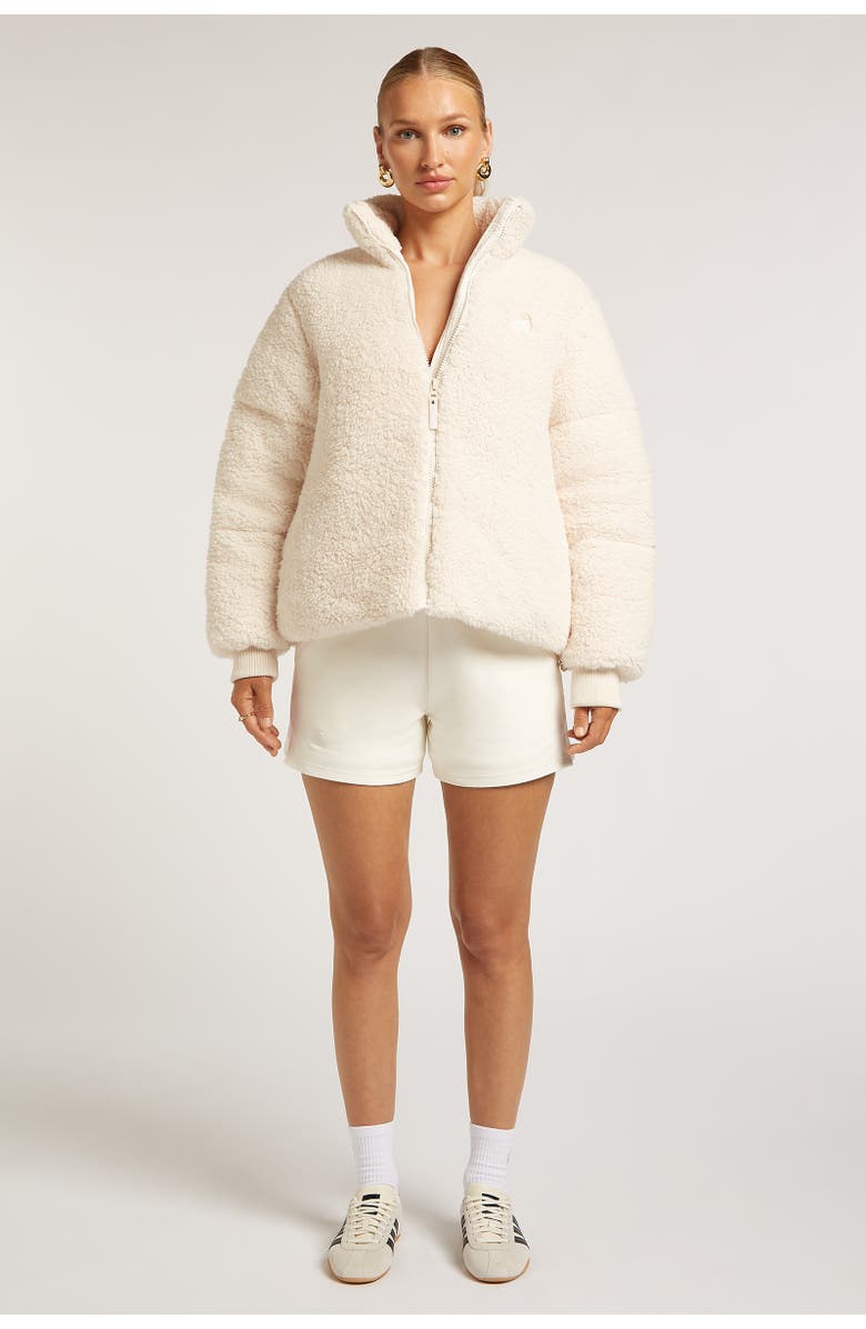 4TH ARQ Gigi High Collar Zip Fleece Jacket, Alternate, color, Cream