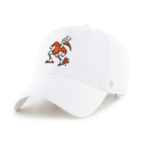 Men's '47 White Miami Hurricanes Clean Up Adjustable Hat