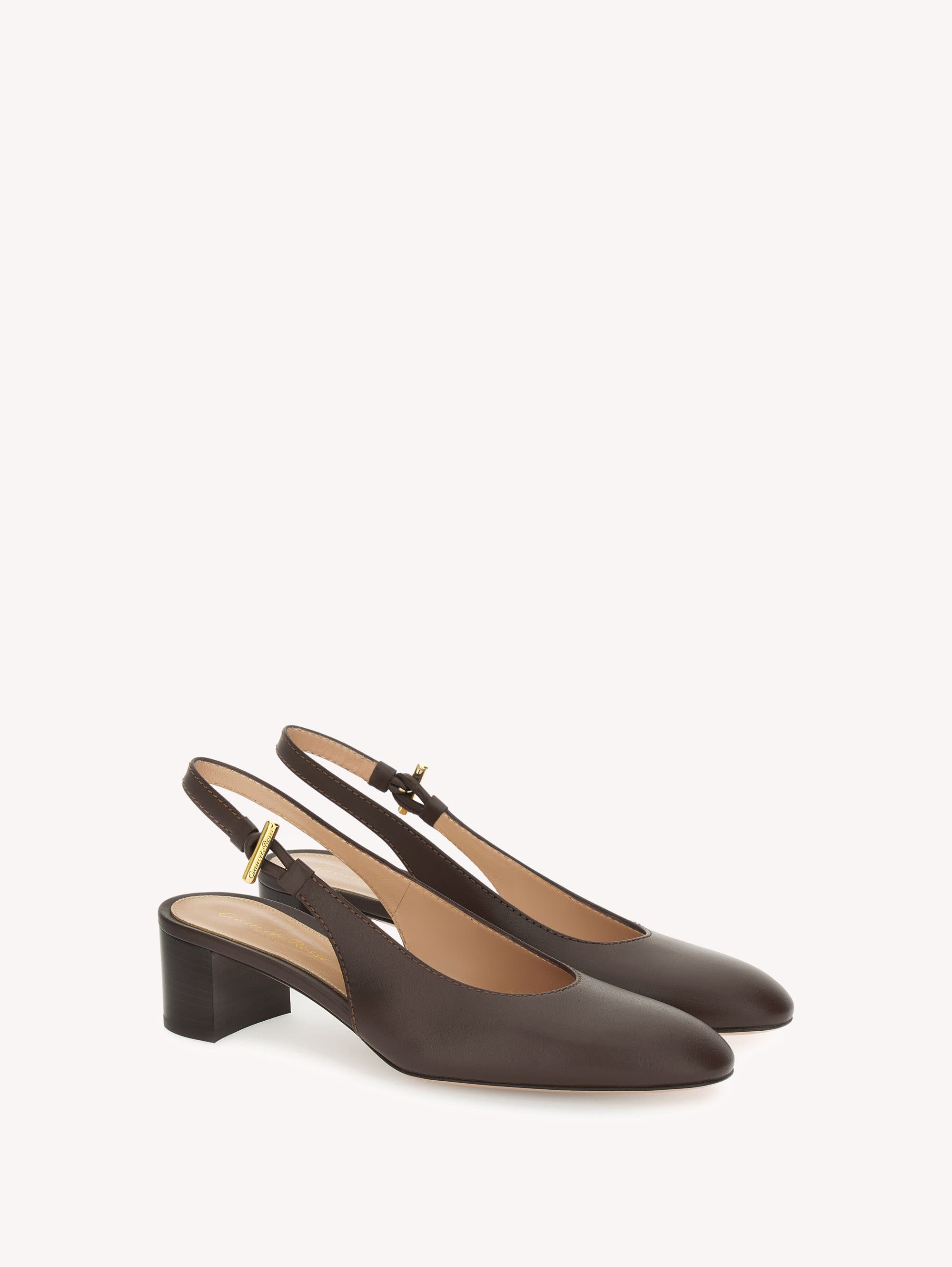 Gianvito Rossi Anais Slingback, Alternate, color, Brown Calf Leather
