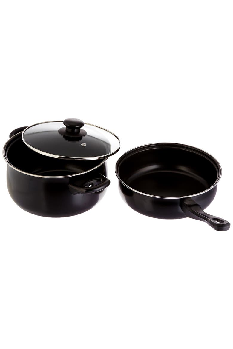 Chef Du Jour 7 Piece Carbon Steel Nonstick Cookware Set, Alternate, color, Black