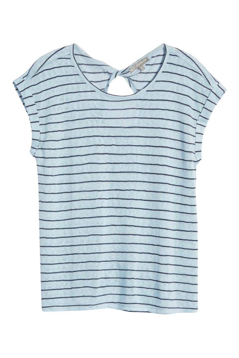 Twist Back Knit Top (Nordstrom Exclusive), Alternate, color, NAVY/ ICY BLUE