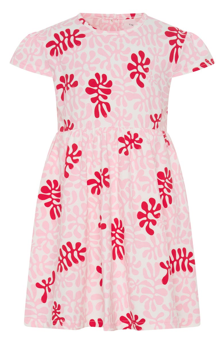 TINY TRIBE Kids' Sweet Coral Stretch Cotton Blend Dress, Main, color, Pink