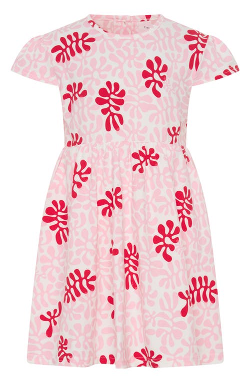 Tiny Tribe Kids' Sweet Coral Stretch Cotton Blend Dress In Pink