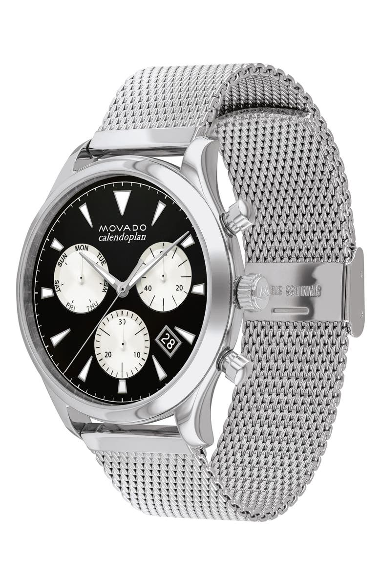 Movado Heritage Calendoplan Chronograph Bracelet Watch, 43mm, Alternate, color, 